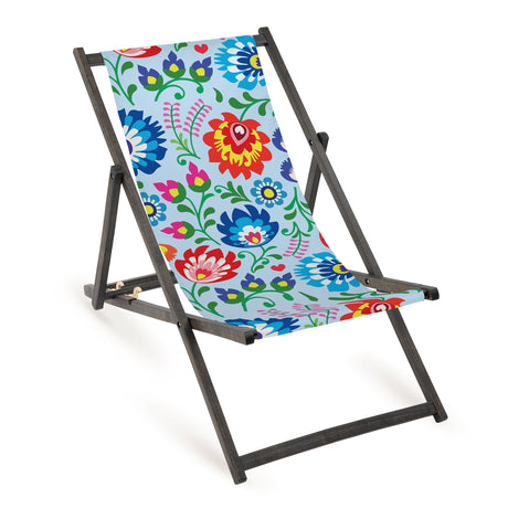 Leżak drewniany FOLK - Czarny Stelaż