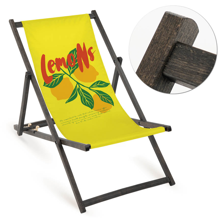 Leżak drewniany LEMONS - Czarny Stelaż