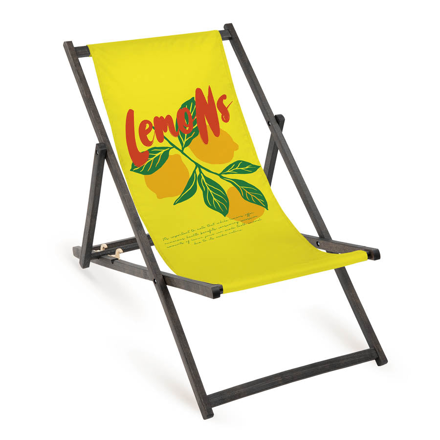 Leżak drewniany LEMONS - Czarny Stelaż