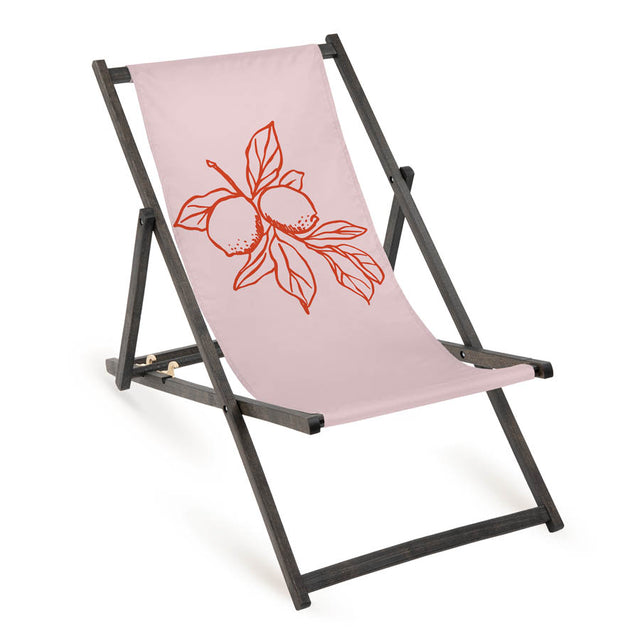 Leżak drewniany LEMON RED - Czarny Stelaż