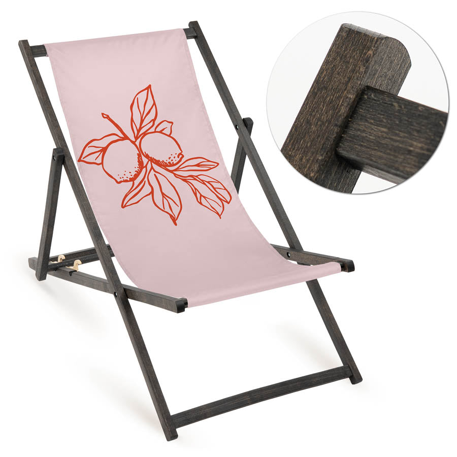 Leżak drewniany LEMON RED - Czarny Stelaż