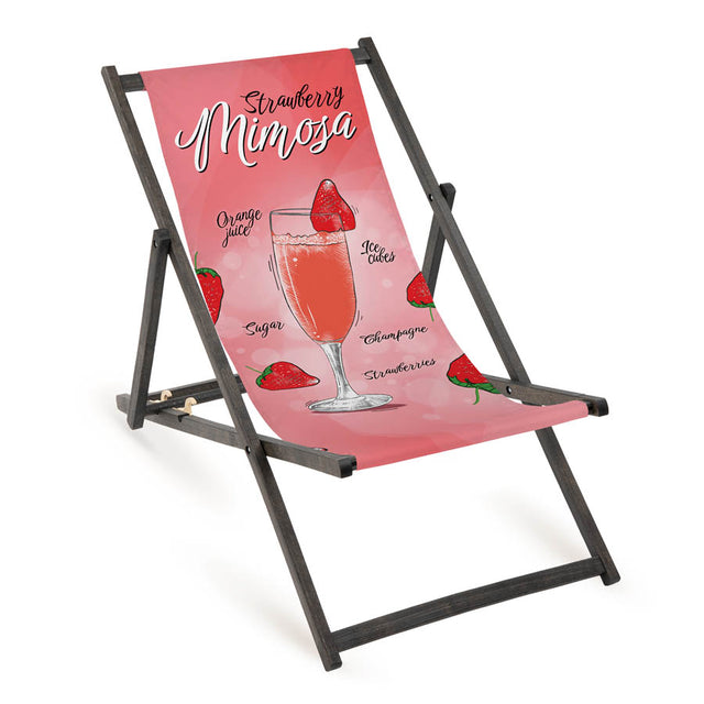 Leżak drewniany SANGRIA - Czarny Stelaż