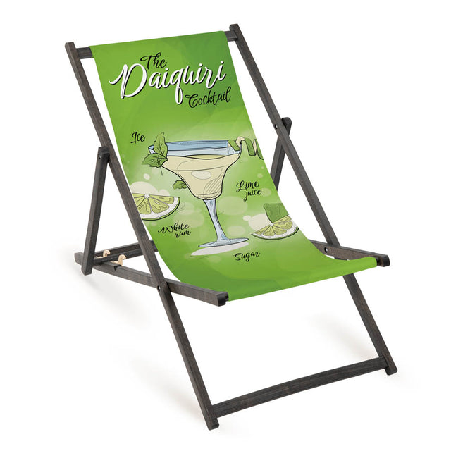 Leżak drewniany DIAQURI COCKTAIL - Czarny Stelaż