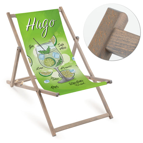 Leżak drewniany HUGO - Szary Stelaż