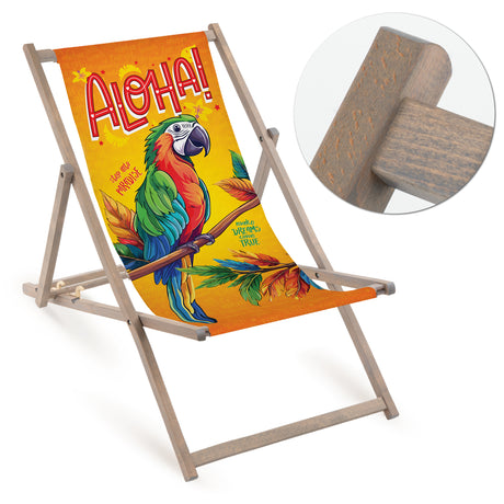 Leżak drewniany ALOHA - Szary Stelaż