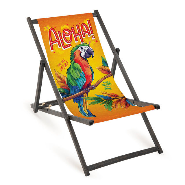 Leżak drewniany ALOHA - Czarny Stelaż