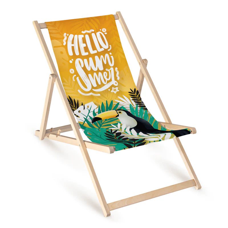 Leżak drewniany z nadrukiem Lato HELLO SUMMER