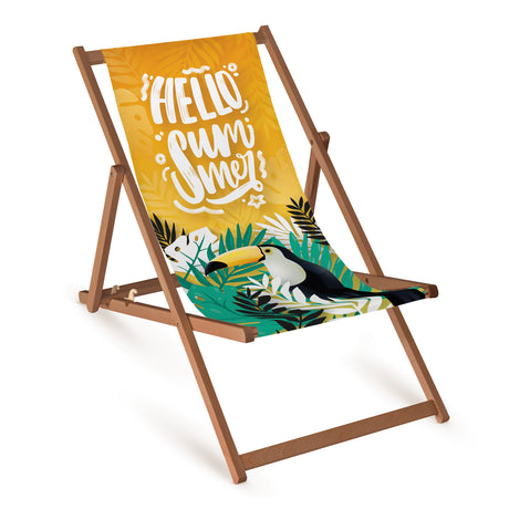 Leżak drewniany HELLO SUMMER- Brązowy stelaż