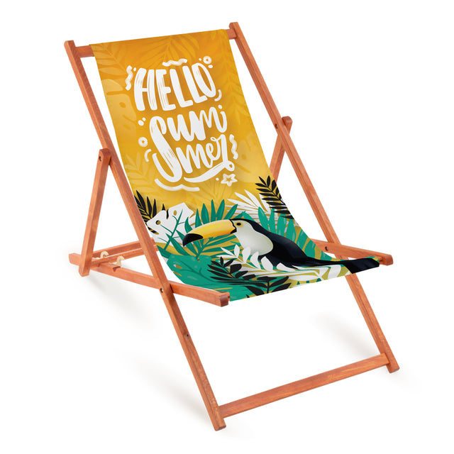 Leżak drewniany HELLO SUMMER - Pomarańczowy Stelaż
