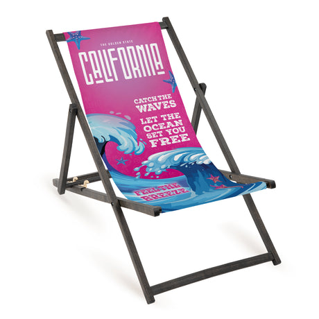 Leżak drewniany CALIFORNIA - Czarny Stelaż