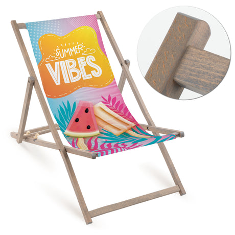 Leżak drewniany - SUMMER VIBE - Szary Stelaż