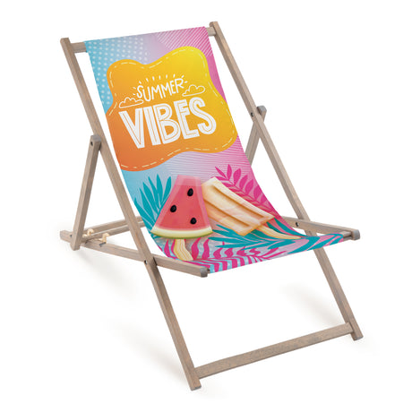 Leżak drewniany - SUMMER VIBE - Szary Stelaż