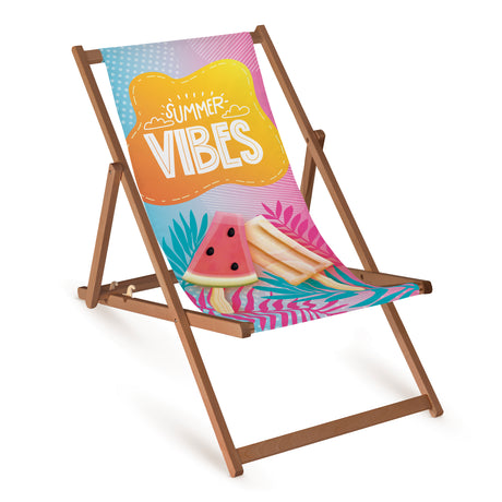 Leżak drewniany SUMMER VIBES - Brązowy stelaż