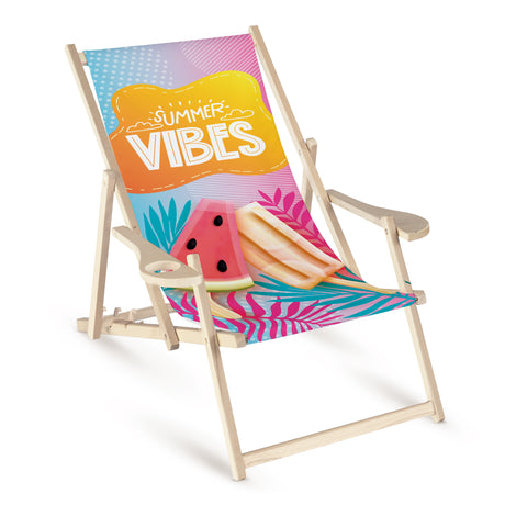 Leżak drewniany z podłokietnikiem SUMMER