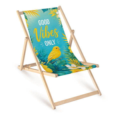 Leżak drewniany GOOD VIBES ONLY