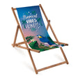 Leżak drewniany TROPICAL VIBES ONLY - Brązowy stelaż