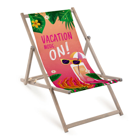 Leżak Drewniany VACATION MODE- Szary Stelaż