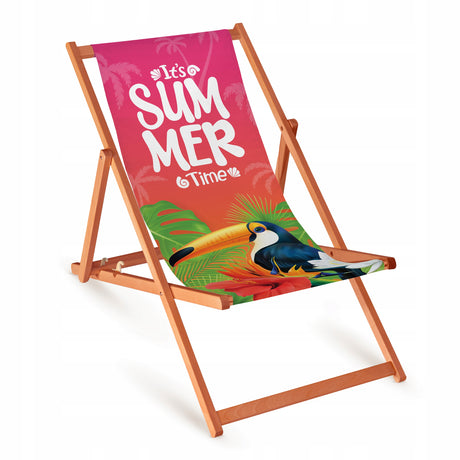 Leżak drewniany SUMMER TIME - Pomarańczowy Stelaż