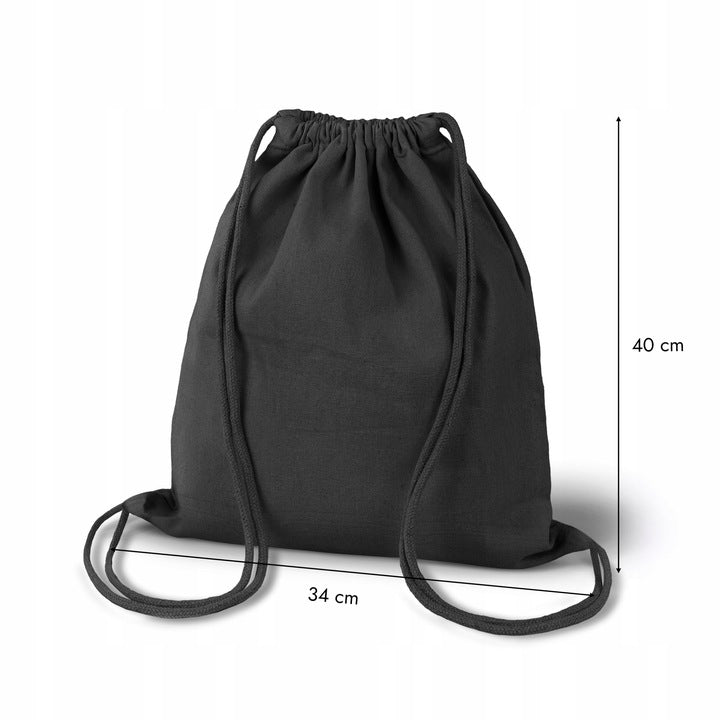 Plecak worek bawełniany 340x400mm Czarny 265g