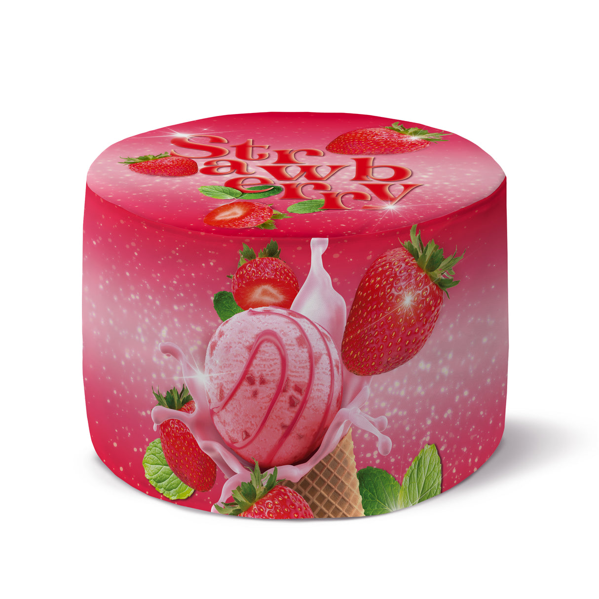 Pufa Okrągła Podnóżek Strawberry