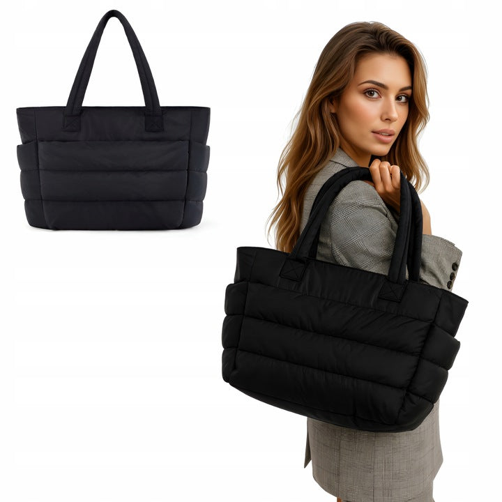 Czarna Pikowana Torba Damska