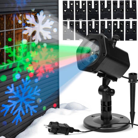 Projektor laser RGB 12 świątecznych wzorów