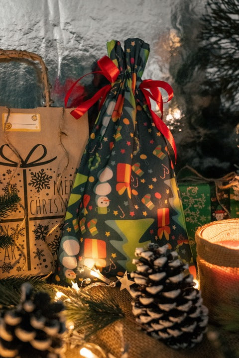 Zestaw torebek świątecznych Do Pakowania prezentów EKO BRĄZ JUTA