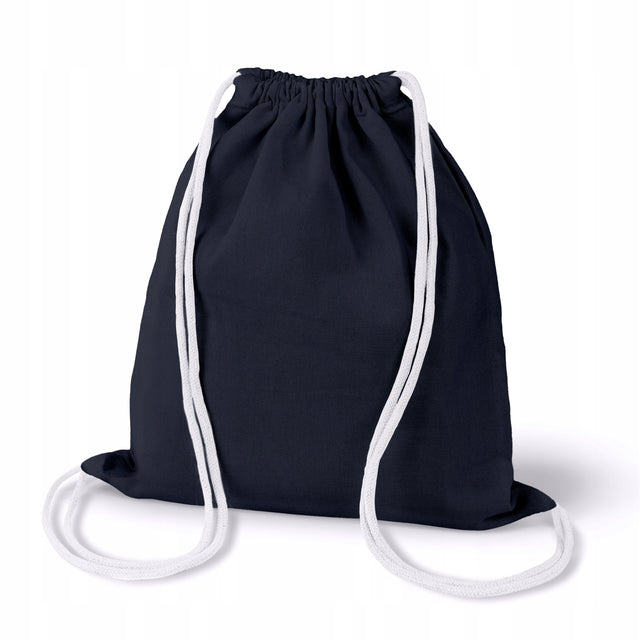 Plecak Worek Bawełniany Granatowy 340x400mm Sznurki: Białe