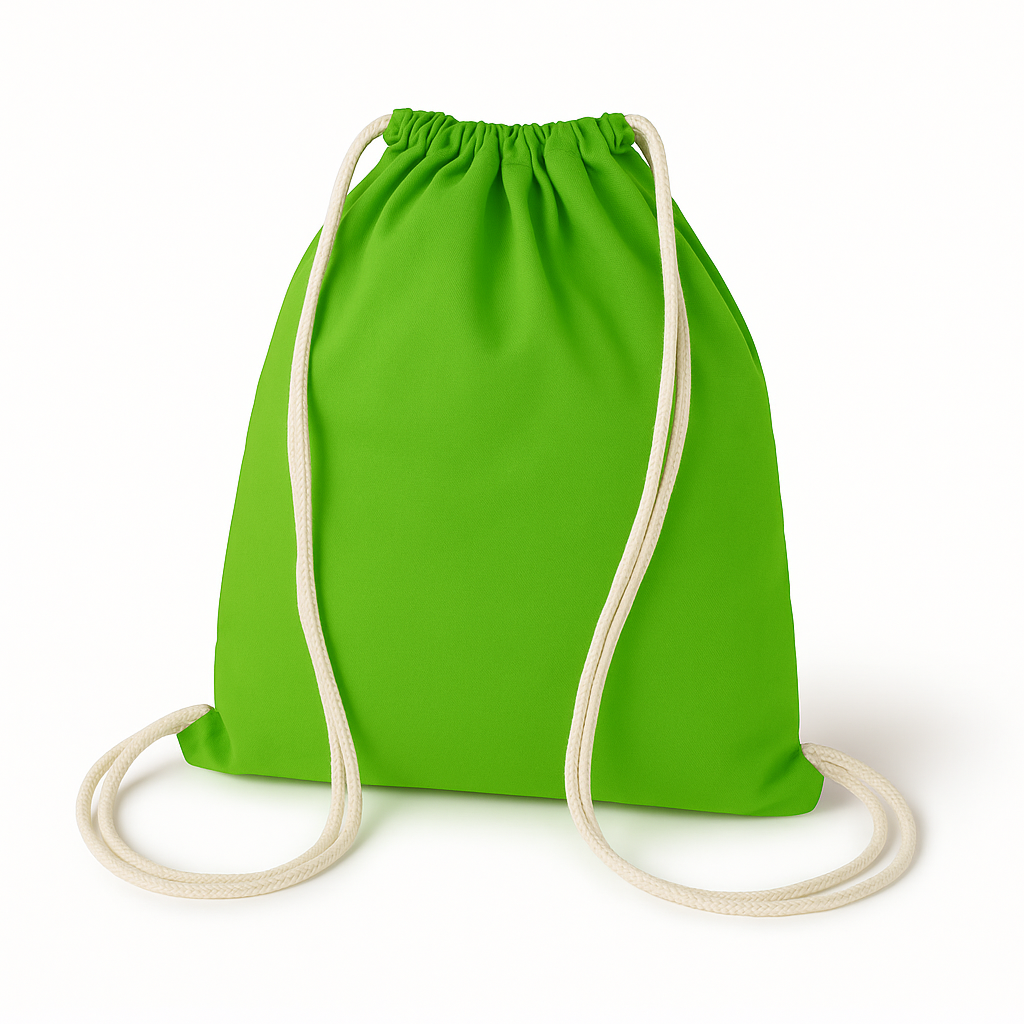 Plecak Worek Bawełniany Zielony 340x400mm Sznurki: Ecru
