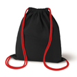 Plecak bawełniany Czarny 340x400mm Sznurki: Czerwone