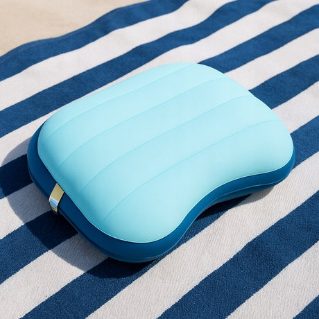 Podróżna poduszka dmuchana niebieska