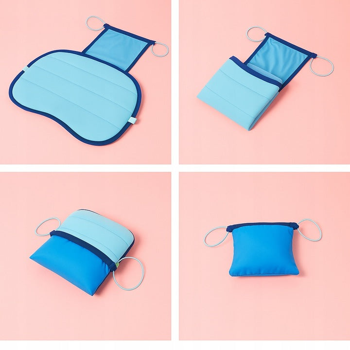 Podróżna poduszka dmuchana niebieska