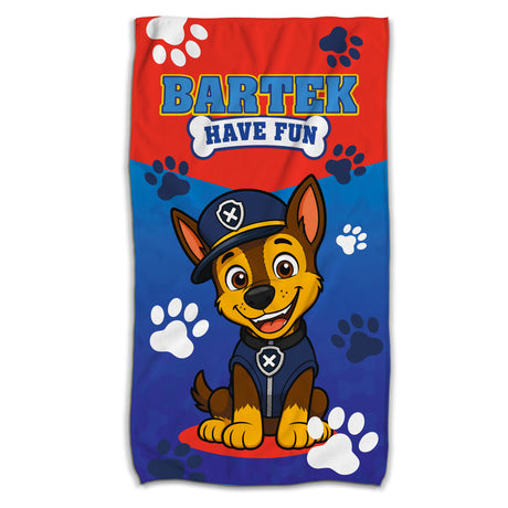 Szybkoschnący Ręcznik Plażowy 150x80 cm PSI PATROL + IMIĘ