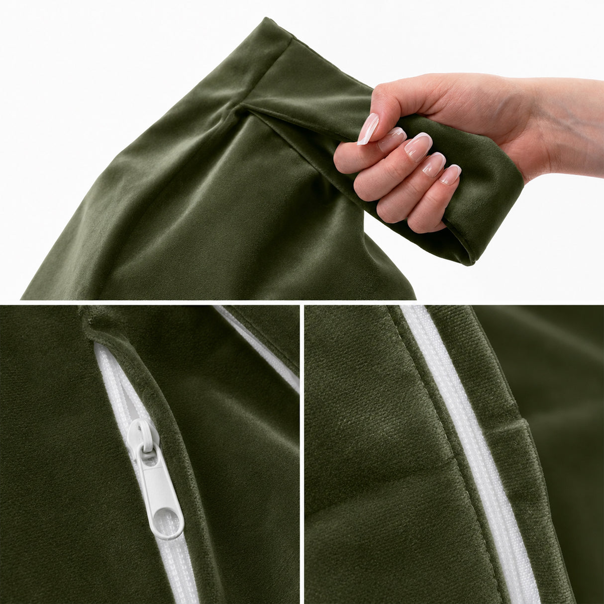 Pufa Perna XL Velours Monocromatică