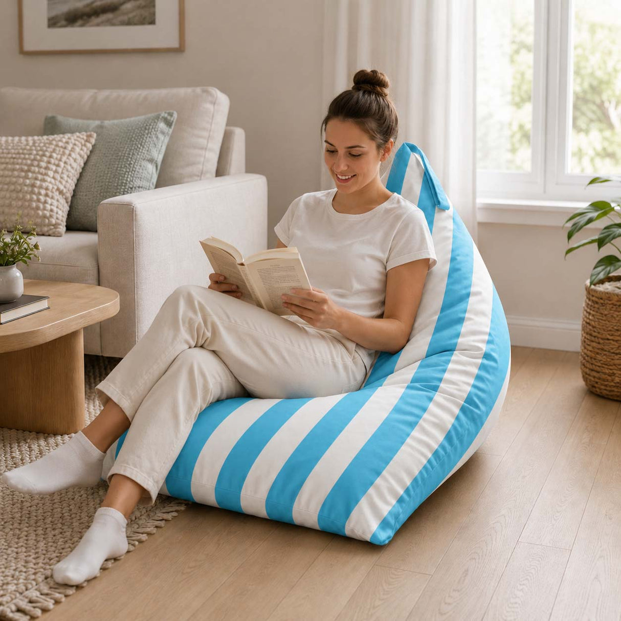 Pufa Pillow XL OXFORD Paski Kolorowe