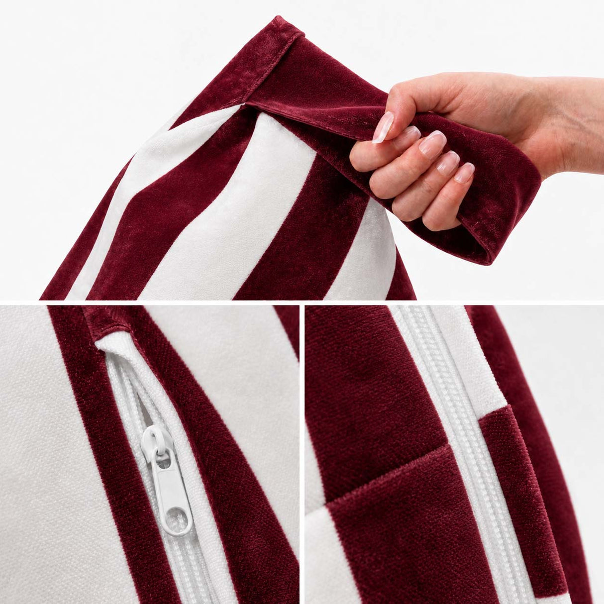 Sedací vak Pillow XL VELVET Barevné pruhy