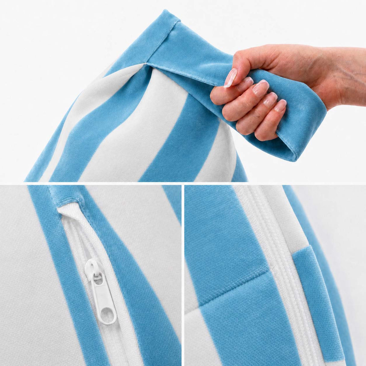 Sedací vak Pillow XL VELVET Barevné pruhy