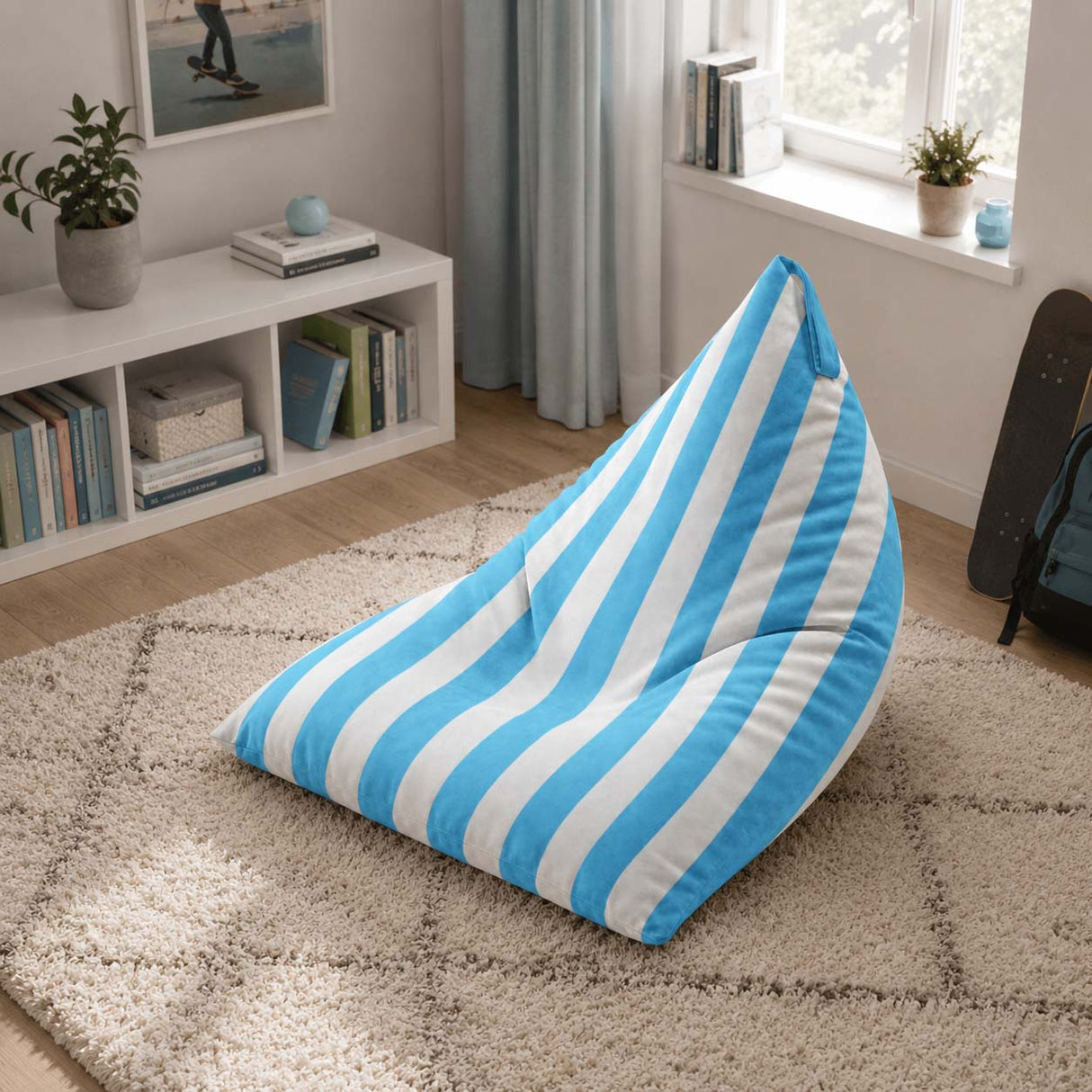 Sedací vak Pillow XL VELVET Barevné pruhy