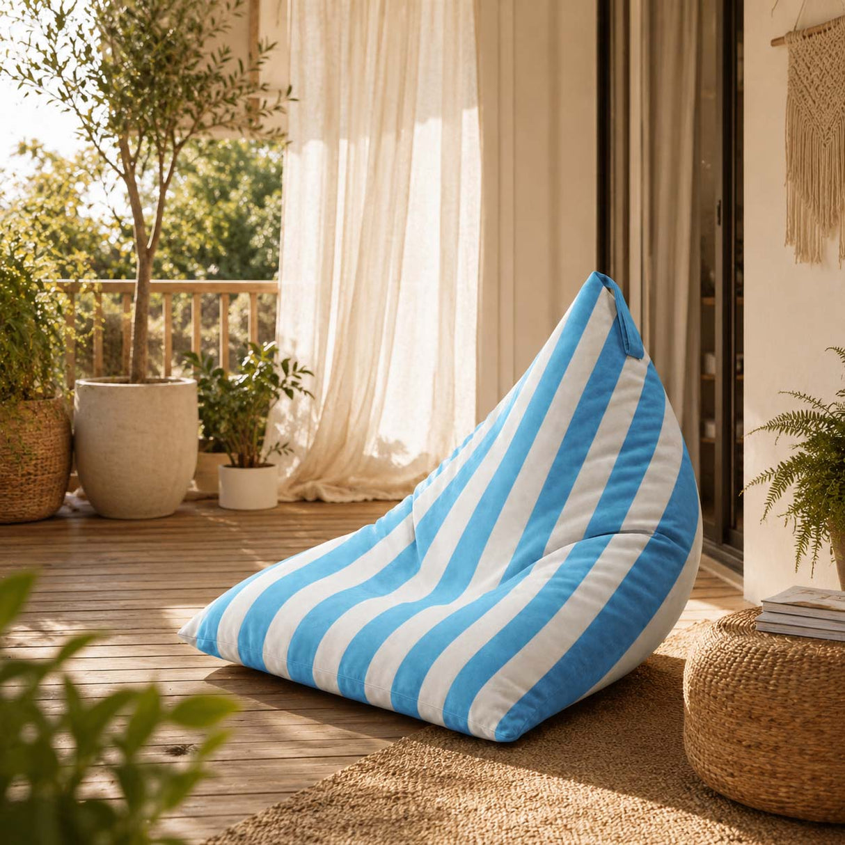 Sedací vak Pillow XL VELVET Barevné pruhy