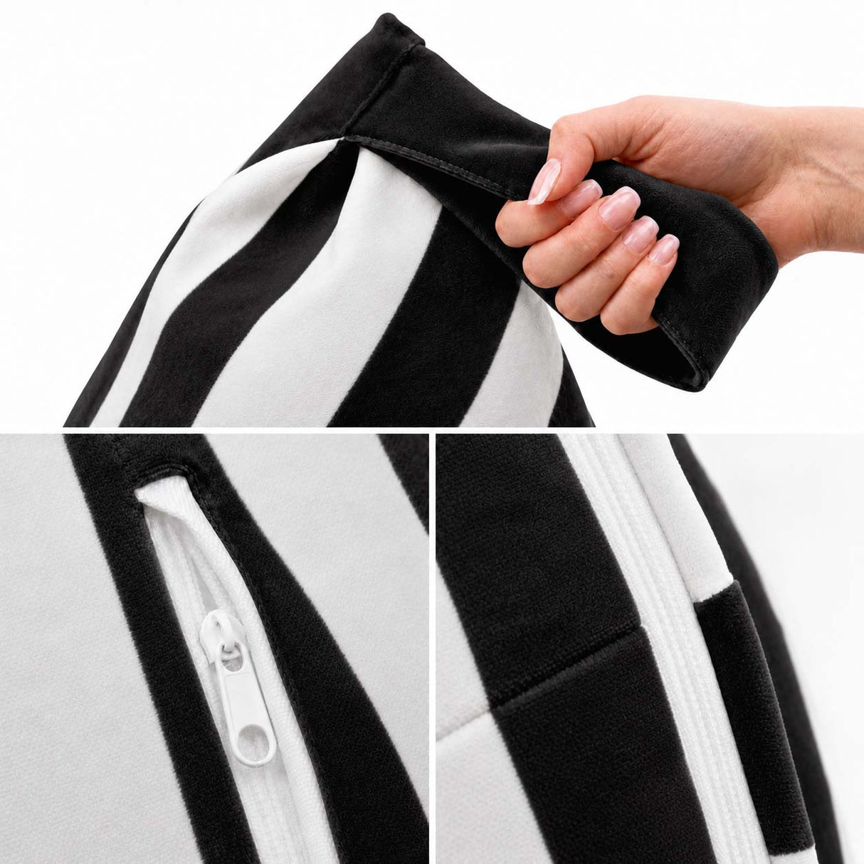 Sedací vak Pillow XL VELVET Barevné pruhy