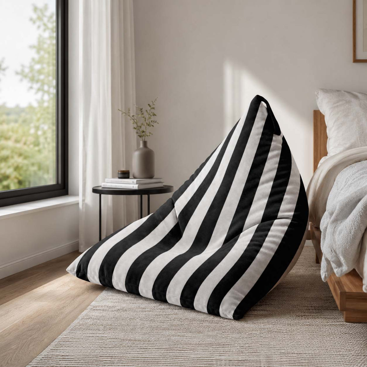 Sedací vak Pillow XL VELVET Barevné pruhy