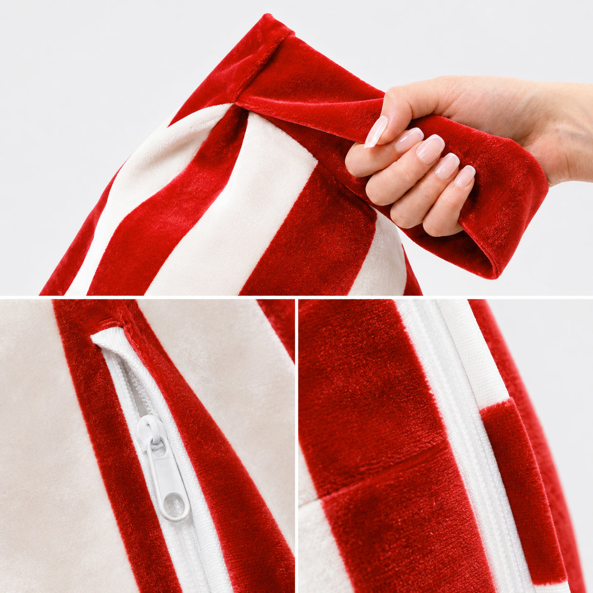 Pufa Pillow XL VELVET Paski Kolorowe