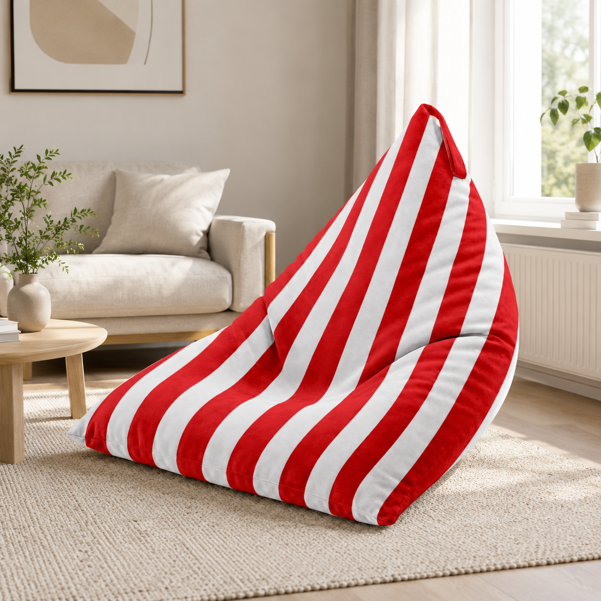 Pufa Pillow XL VELVET Paski Kolorowe