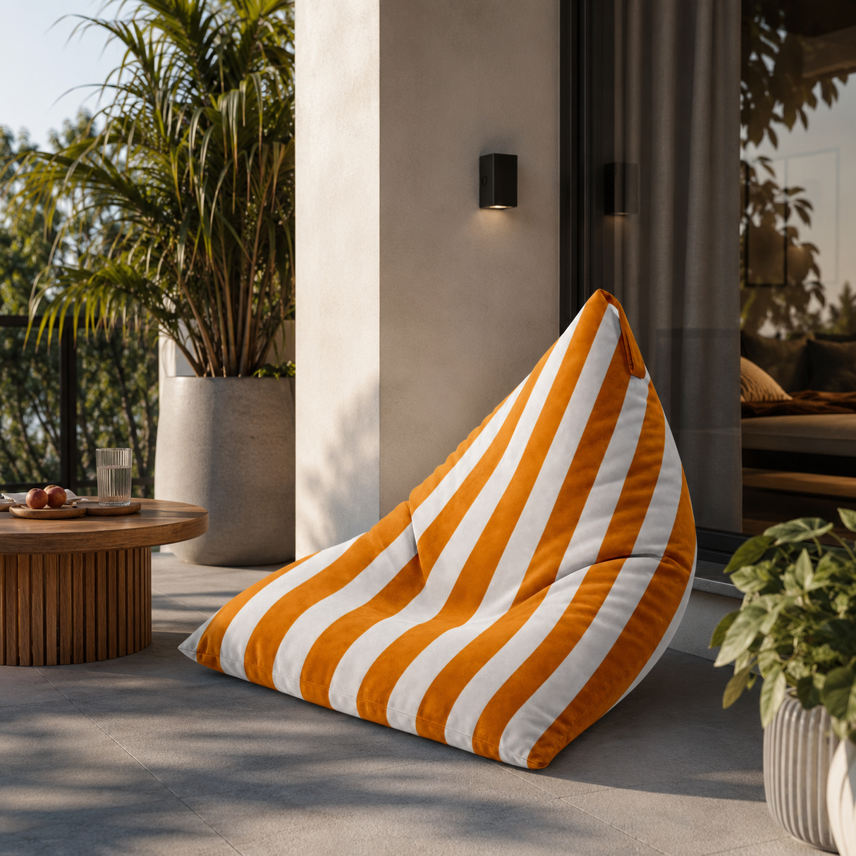 Sedací vak Pillow XL VELVET Barevné pruhy