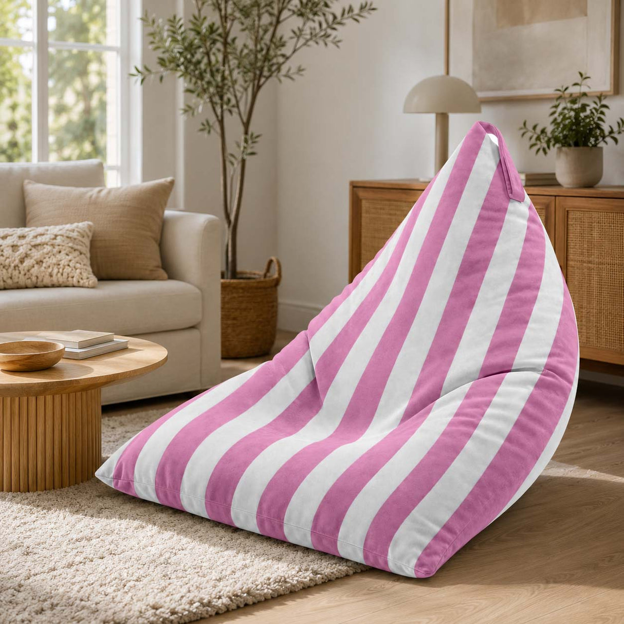 Sedací vak Pillow XL VELVET Barevné pruhy