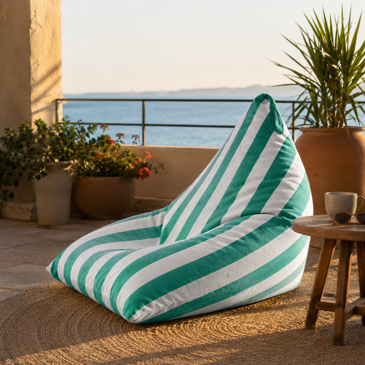 Sedací vak Pillow XL VELVET Barevné pruhy
