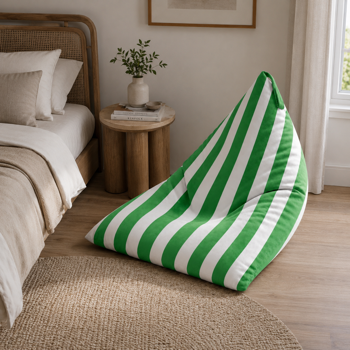 Sedací vak Pillow XL VELVET Barevné pruhy