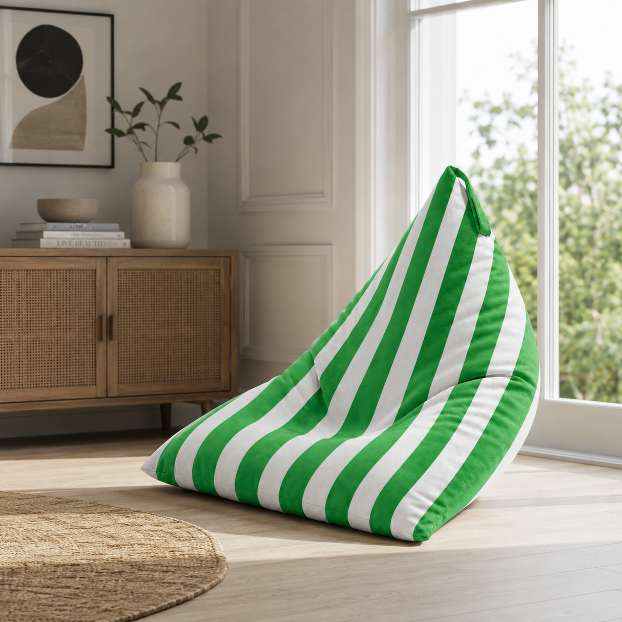 Sedací vak Pillow XL VELVET Barevné pruhy