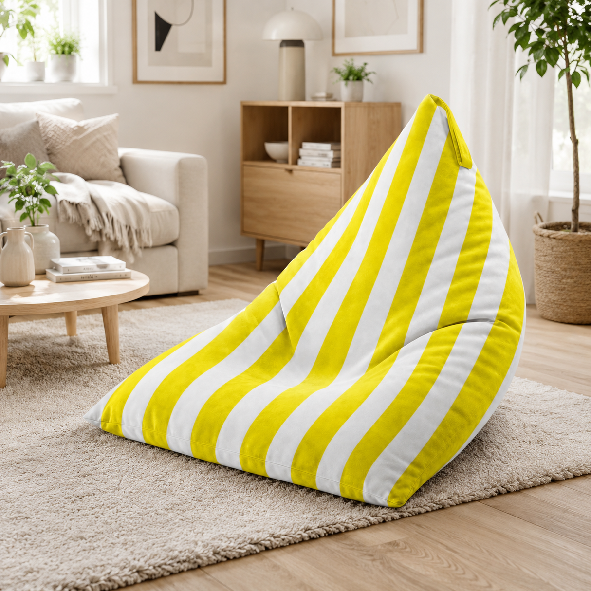 Sedací vak Pillow XL VELVET Barevné pruhy