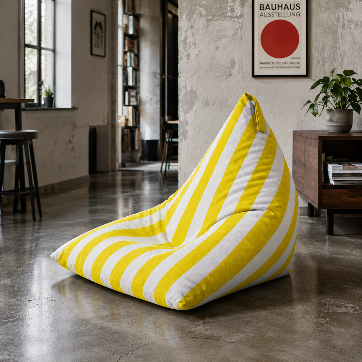Sedací vak Pillow XL VELVET Barevné pruhy